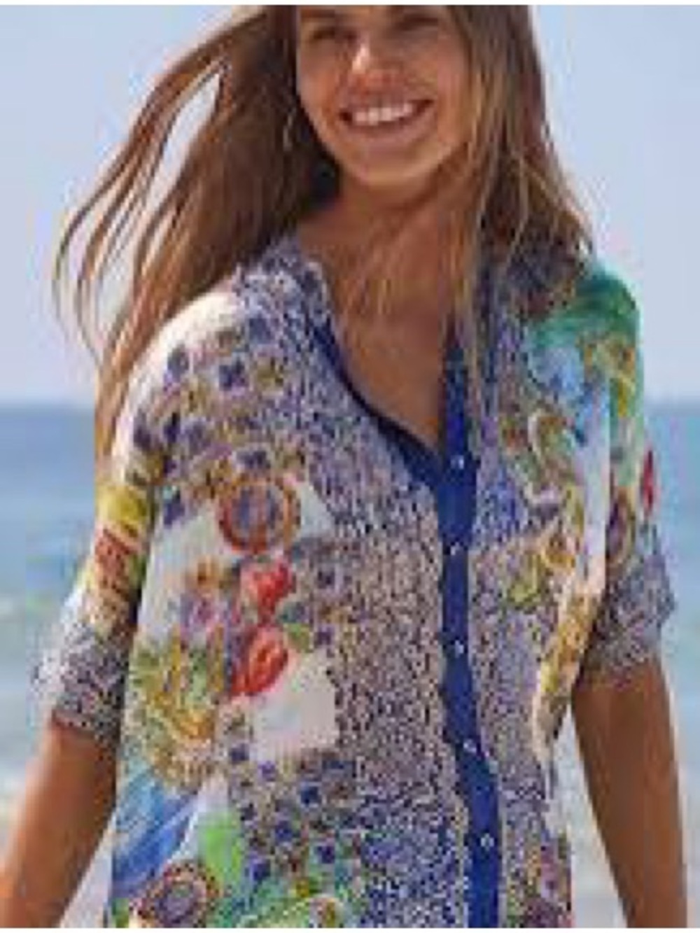 Johnny Was SHIRO Buttoned Down Shirt XS NWT